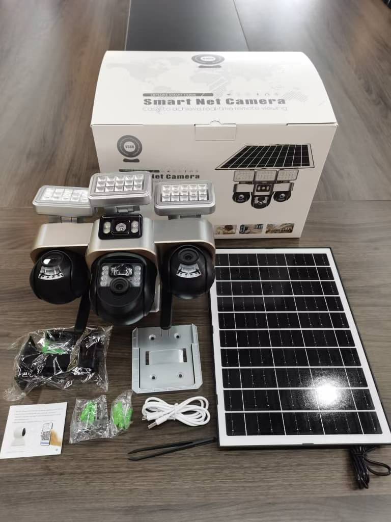 ♦️🔶V380pro 4G Triple lens Security Solar cameras