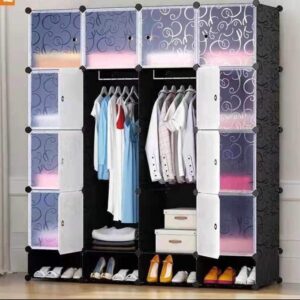Portable Plastic Wardrobe 4 column