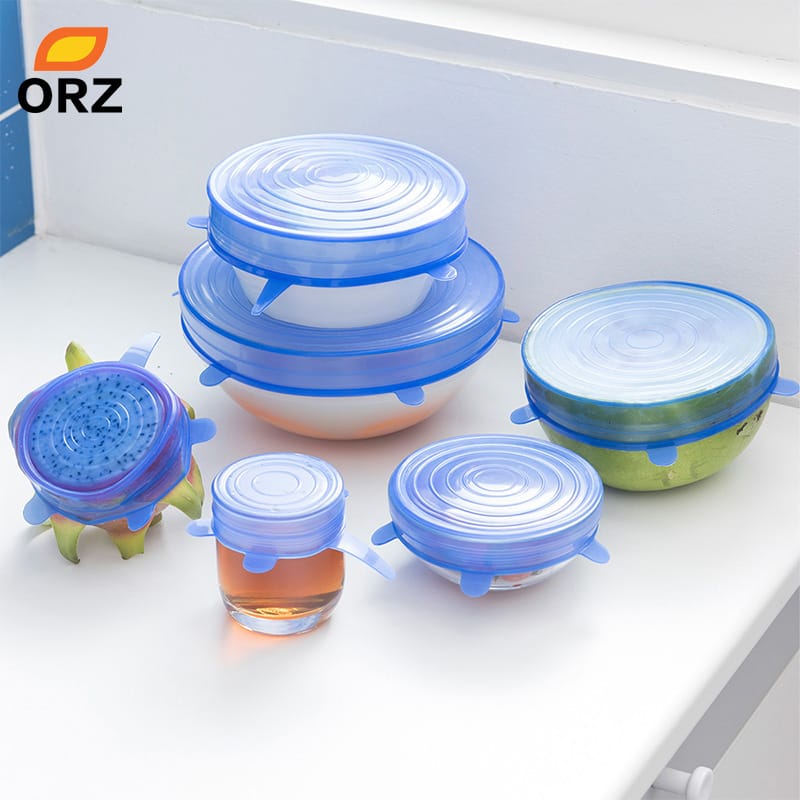 Stretch silicone lid covers